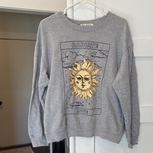 Gray Sun Graphic Sweater